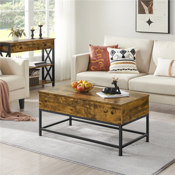 Modern chic round wood storage coffee store table natural rotating accent table